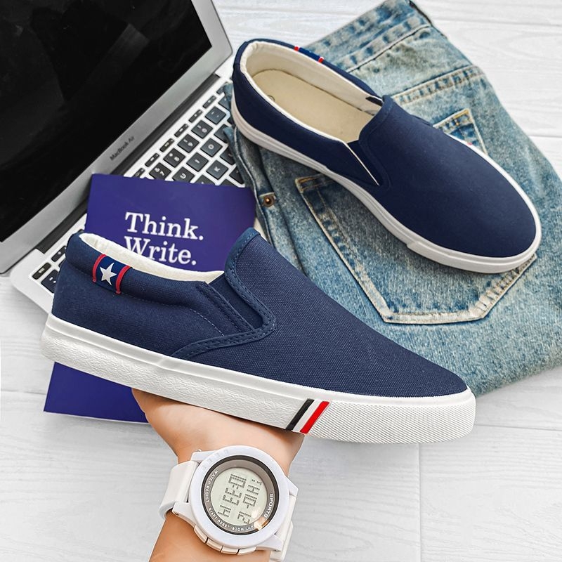 Beijiang Wolf Pantofi de pânză de vară noi Slip-on Pantofi pentru bărbați Ediție studențească Pantofi albi ușori și respirabili Pantofi vechi din pânză de Beijing