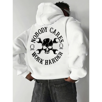 Ανδρικό casual φούτερ με κουκούλα και στάμπα με γράμματα, French Terry, φούτερ με κουκούλα