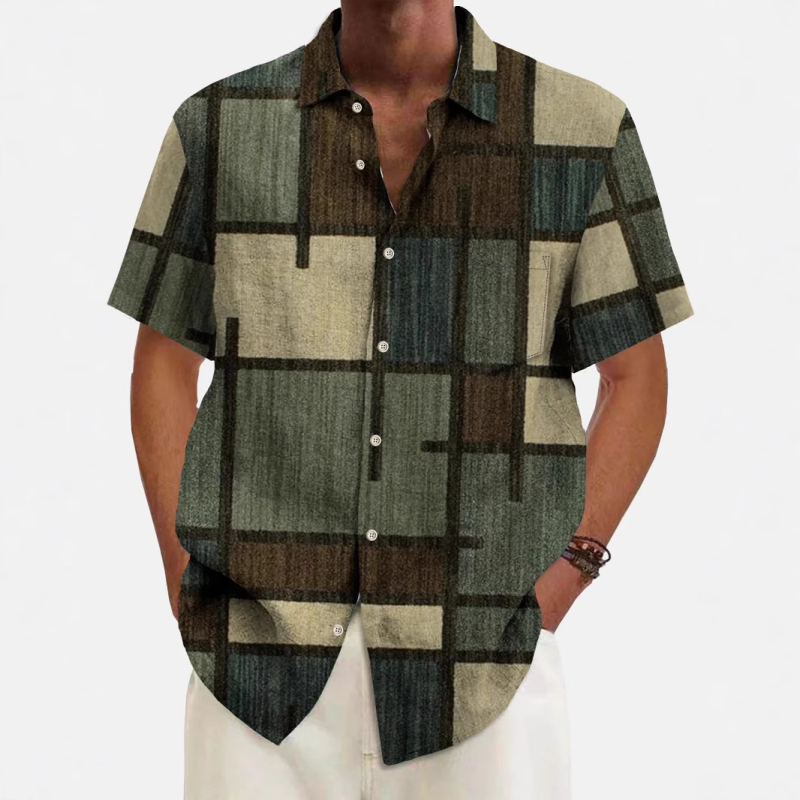 Independent Station Cross-border Hawaii Πολύχρωμο Στάμπα Εξατομικευμένη Casual Στάμπα Ριχτή Ανδρική Ζακέτα Καλοκαιρινή Κοντόμανικη Μπλούζα