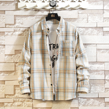 Cămașă cu mânecă scurtă pentru bărbați, vară 2025, comerț exterior nou, jachetă în carouri pentru bărbați, la modă, cu rever lejer, casual