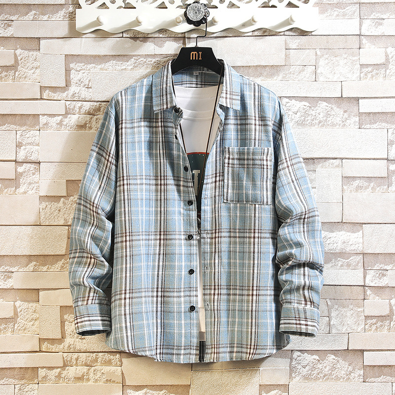 Cămașă cu mânecă scurtă pentru bărbați, vară 2025, comerț exterior nou, jachetă în carouri pentru bărbați, la modă, cu rever lejer, casual