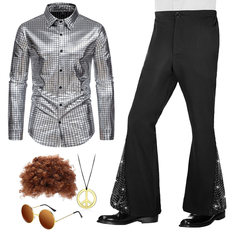 2025 m. naujas ryškus retro stiliaus 70-ųjų berniukiškas klasikinis laisvalaikio disko kostiumas