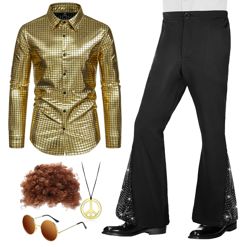 2025 m. naujas ryškus retro stiliaus 70-ųjų berniukiškas klasikinis laisvalaikio disko kostiumas