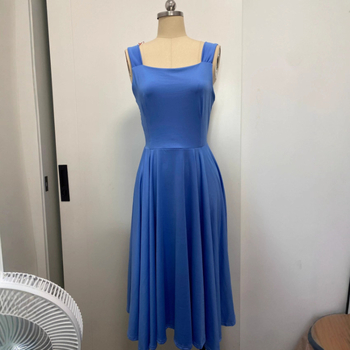 2023 εξωτερικό εμπόριο διασυνοριακό Ευρωπαϊκό και Αμερικανικό καλοκαίρι Amazon νέο τετράγωνο κολάρο λουράκι κομψό φόρεμα με στενή μέση κομψό φόρεμα