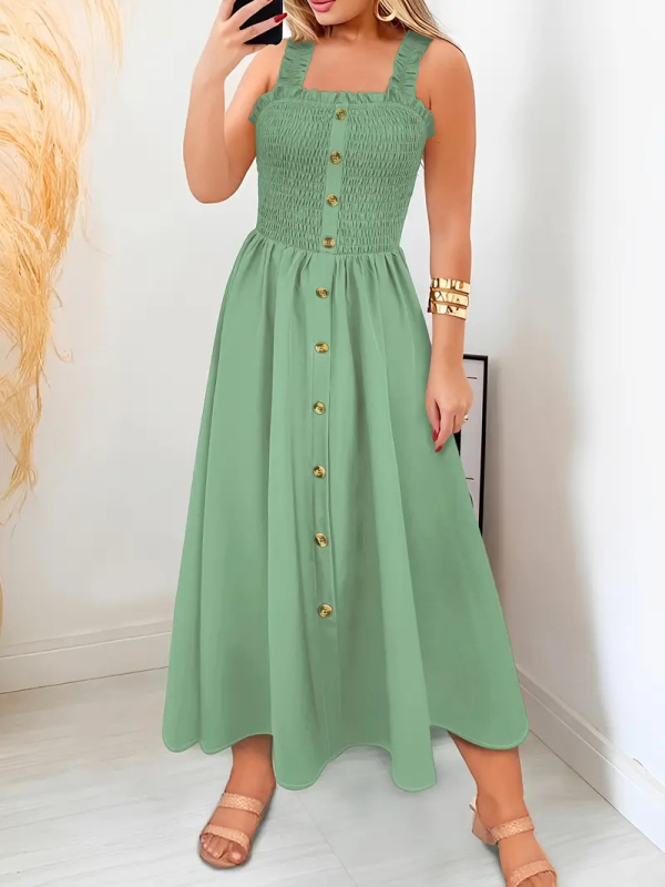 Rochie de vară 2025, stil european și american transfrontalier, cu guler unic, elegantă, stil de vacanță, stație independentă, vânzare fierbinte