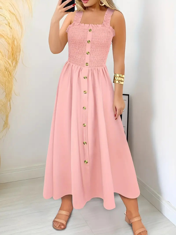 Rochie de vară 2025, stil european și american transfrontalier, cu guler unic, elegantă, stil de vacanță, stație independentă, vânzare fierbinte