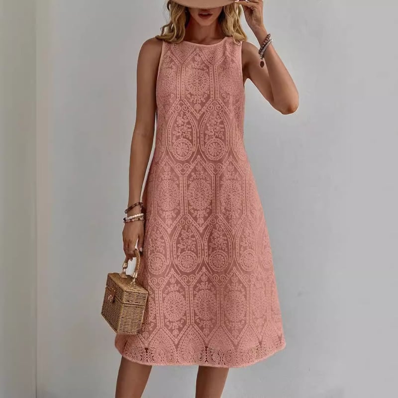 Γεωμετρικό φόρεμα casual με ανάγλυφη εκτύπωση, πολυτελές, καλοκαιρινό φόρεμα με στάμπα, ανεξάρτητη φούστα Amazon Ladies, κομψό