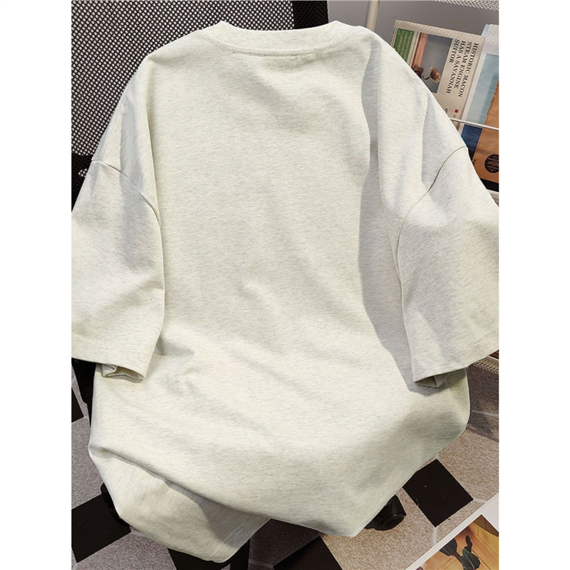 Nehézsúlyú pamut K-stílusú, divatos márkájú, rajzfilmfigura mintás, rövid ujjú póló férfiaknak és nőknek, laza, nyári felsők.