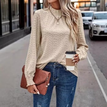 2024temu Amazon Európa és az Egyesült Államok határokon átnyúló robbanások új őszi és téli női textúrájú, üreges mintás divatos póló