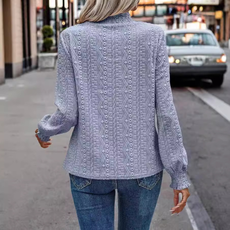 2024temu Amazon Európa és az Egyesült Államok határokon átnyúló robbanások új őszi és téli női textúrájú, üreges mintás divatos póló