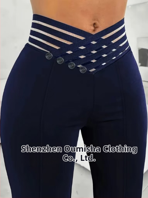 Amazon Hot Selling 2025 európai és amerikai külkereskedelmi új női üreges öves mikro magas derekú laza alkalmi széles szárú nadrág