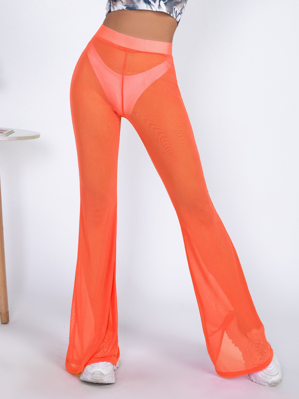 2025-ös európai és amerikai határokon átnyúló hálós, perspektívás szarvból készült alkalmi nadrág, nyári divatos szexi, magas derekú, lélegző, széles szárú nadrág