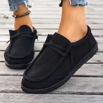 2024-es alkalmi fűzős lapos talpú plus size cipők bebújós lusta cipők Amazon határokon átnyúló női cipők új külkereskedelmi