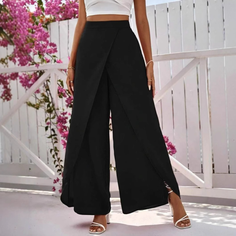 Διασυνοριακό Amazon Hot 2025 Νέα Άνοιξη Μόδα Χαλαρά Κομψά Μονόχρωμα Γυναικεία Παντελόνια με Φαρδιά Πόδια