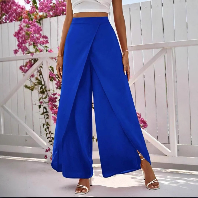 Διασυνοριακό Amazon Hot 2025 Νέα Άνοιξη Μόδα Χαλαρά Κομψά Μονόχρωμα Γυναικεία Παντελόνια με Φαρδιά Πόδια