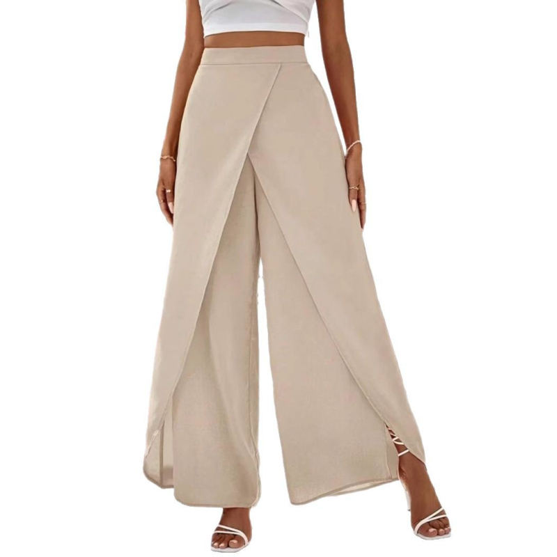 Διασυνοριακό Amazon Hot 2025 Νέα Άνοιξη Μόδα Χαλαρά Κομψά Μονόχρωμα Γυναικεία Παντελόνια με Φαρδιά Πόδια