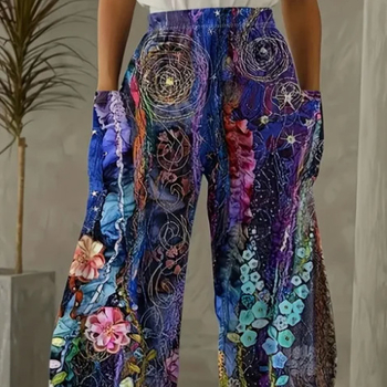 Európai, amerikai és koreai női nadrágok, dupla zsebes, laza színű, kreatív, kiskutyaművészeti, divatos viselet, 3D digitális nyomtatással