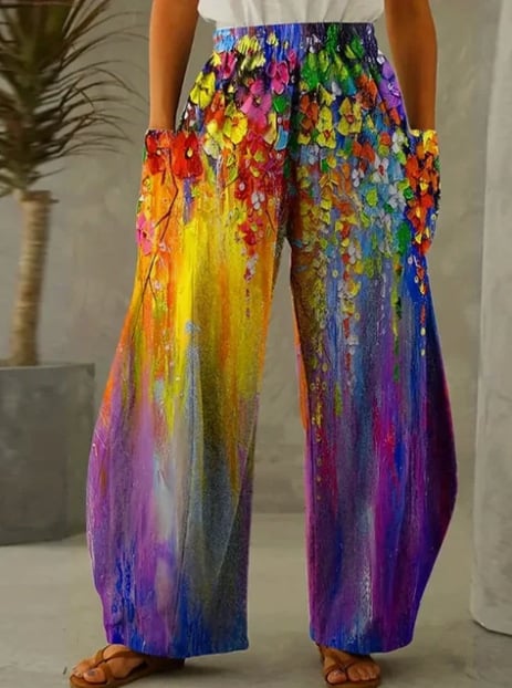 Európai, amerikai és koreai női nadrágok, dupla zsebes, laza színű, kreatív, kiskutyaművészeti, divatos viselet, 3D digitális nyomtatással