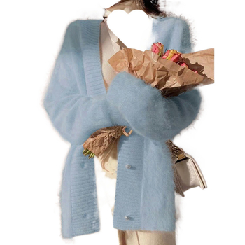 Gyengéd stílusú, puha, viaszos, nyugati stílusú, nercmintás, kasmírmintás pulóverkabát, női őszi-téli, középhosszú, bő, lusta kötött kardigán