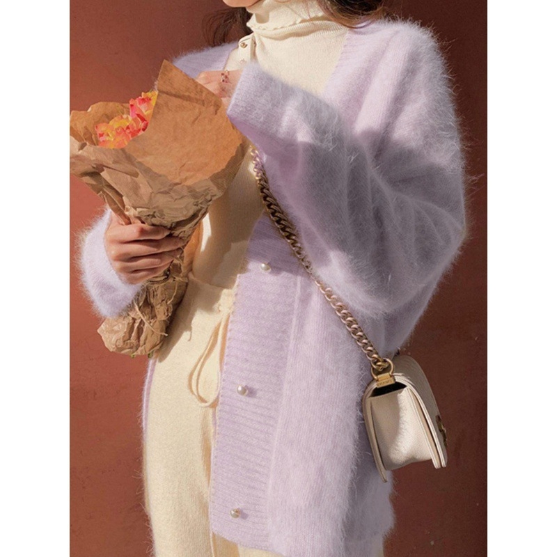 Gyengéd stílusú, puha, viaszos, nyugati stílusú, nercmintás, kasmírmintás pulóverkabát, női őszi-téli, középhosszú, bő, lusta kötött kardigán