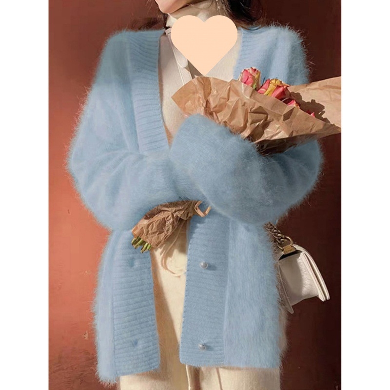 Gyengéd stílusú, puha, viaszos, nyugati stílusú, nercmintás, kasmírmintás pulóverkabát, női őszi-téli, középhosszú, bő, lusta kötött kardigán