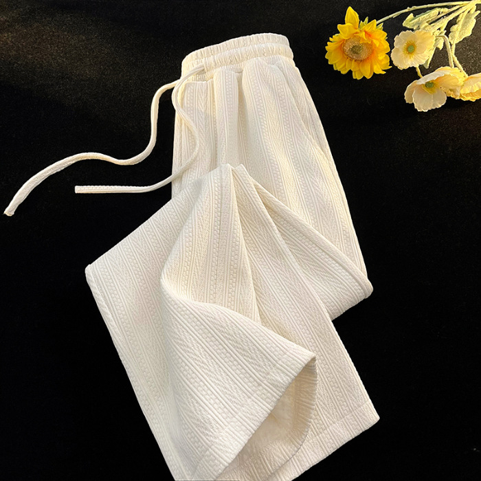 Zsenília bő szárú nadrág női őszi-téli 2024 új polár bélésű, magas derekú, drapézott tavaszi-őszi egyenes szabású nadrág