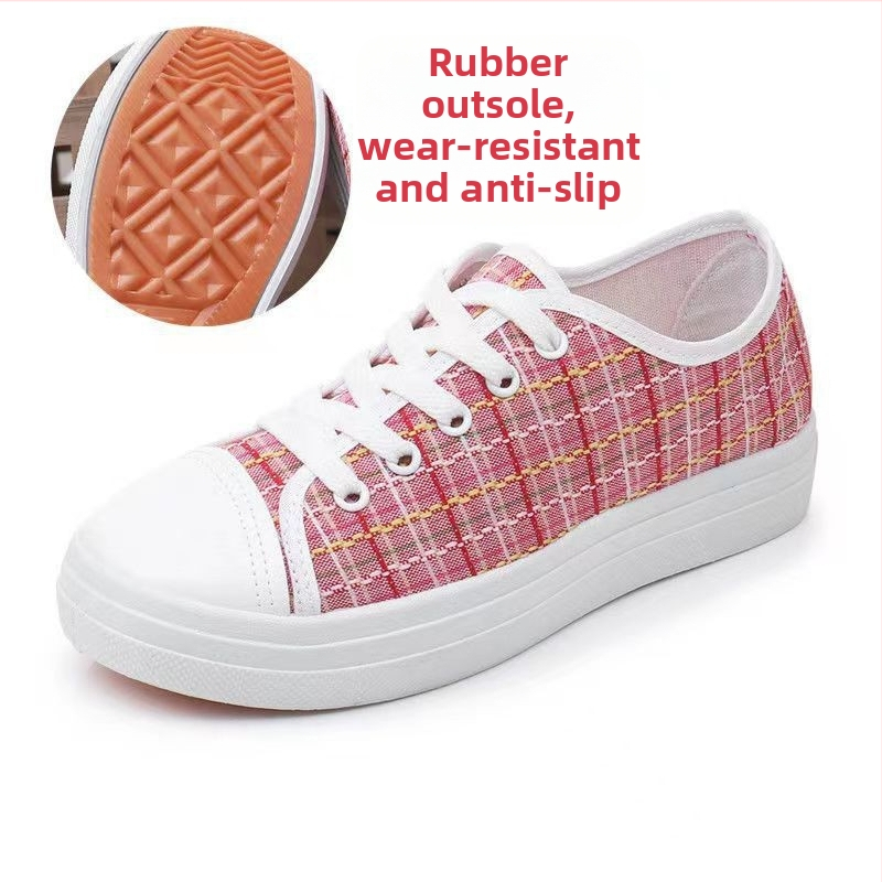 Пролетни и летни ученически обувки с дебела подметка, ежедневни удебелени меки подметки, стари пекински платнени обувки, деним дамски обувки