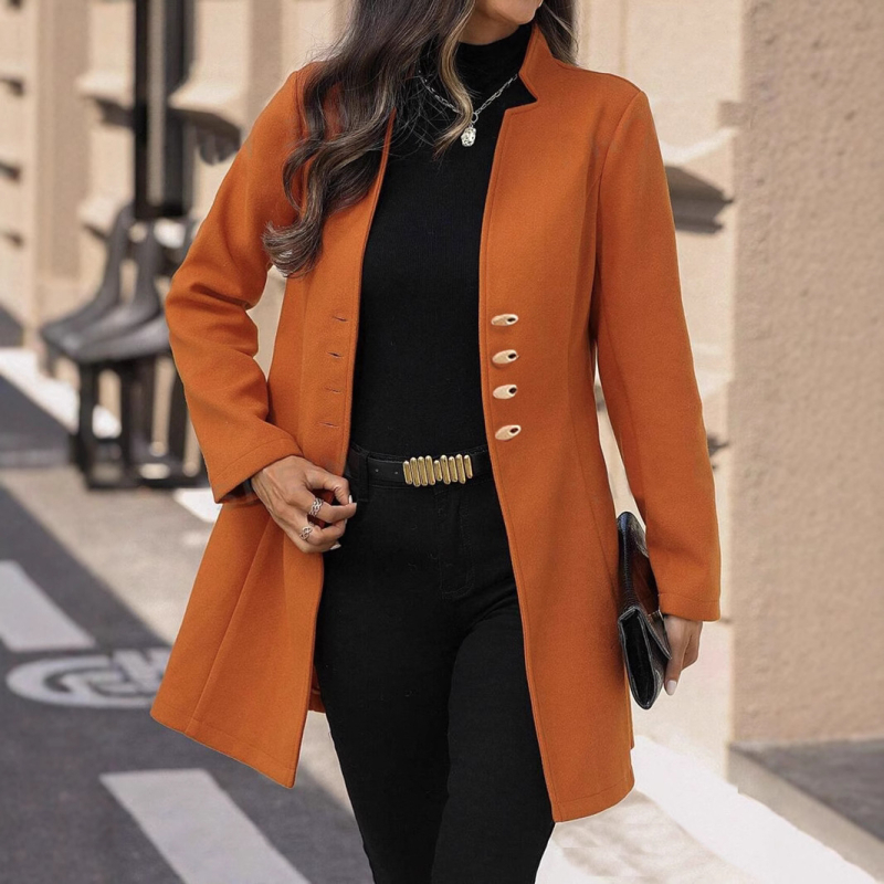 Jachetă de lână pentru femei, stil coreean, cu rever, subțire, de culoare solidă, 2025, europene și americane, de primăvară și vară, de lungime medie, în stil coreean, subțire, de culoare solidă