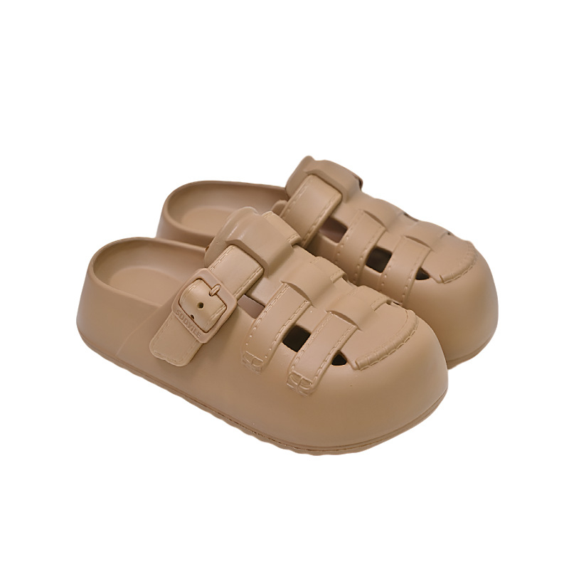 2025. aasta uued stiilis auguga kingad, naiste suvised paksu tallaga kodu- ja siseruumides kandmise moodsed Baotou poolsussid, sandaalid