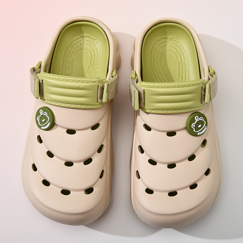 Sieviešu vasaras apavi ar biezu zoli, paaugstinātu nodilumizturību, neslīdošas baotou topi, EVA virsdrēbes, pret smaku izturīgas, dobas mēslu sandales.