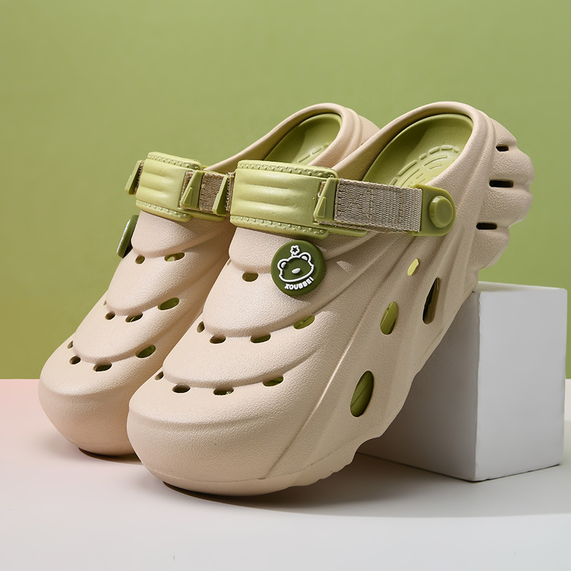 Sieviešu vasaras apavi ar biezu zoli, paaugstinātu nodilumizturību, neslīdošas baotou topi, EVA virsdrēbes, pret smaku izturīgas, dobas mēslu sandales.