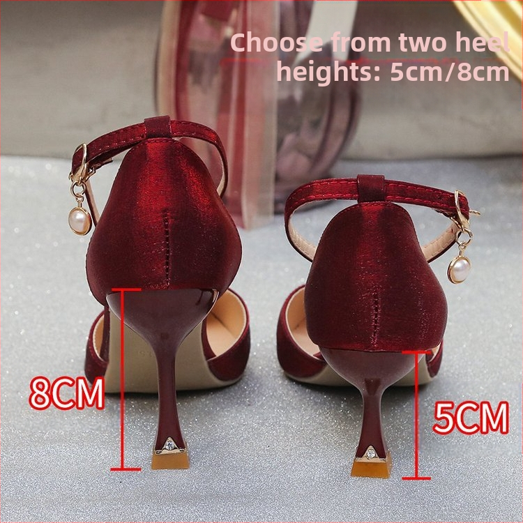 Jarné a letné sandále s vysokým podpätkom v kórejskom štýle, špicatou špičkou a dutým remienkom na platforme, veľkoobchod