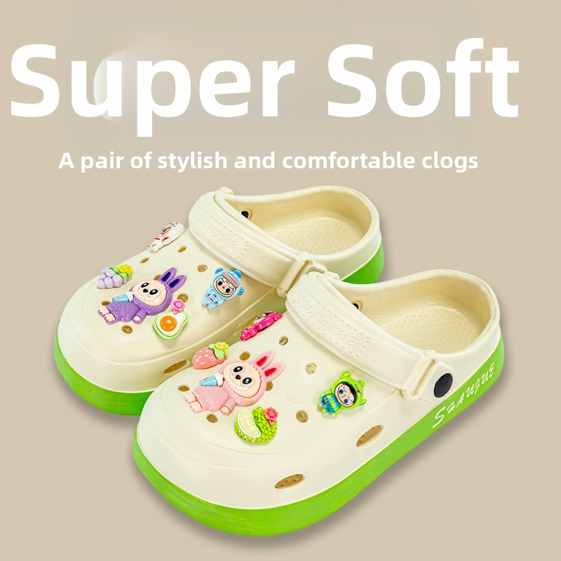 Нови платнени обувки Fruit Rab с двоен цвят, мъжки и дамски, с дупка, външно облекло, плоски, неплъзгащи се, чехли, модни сандали