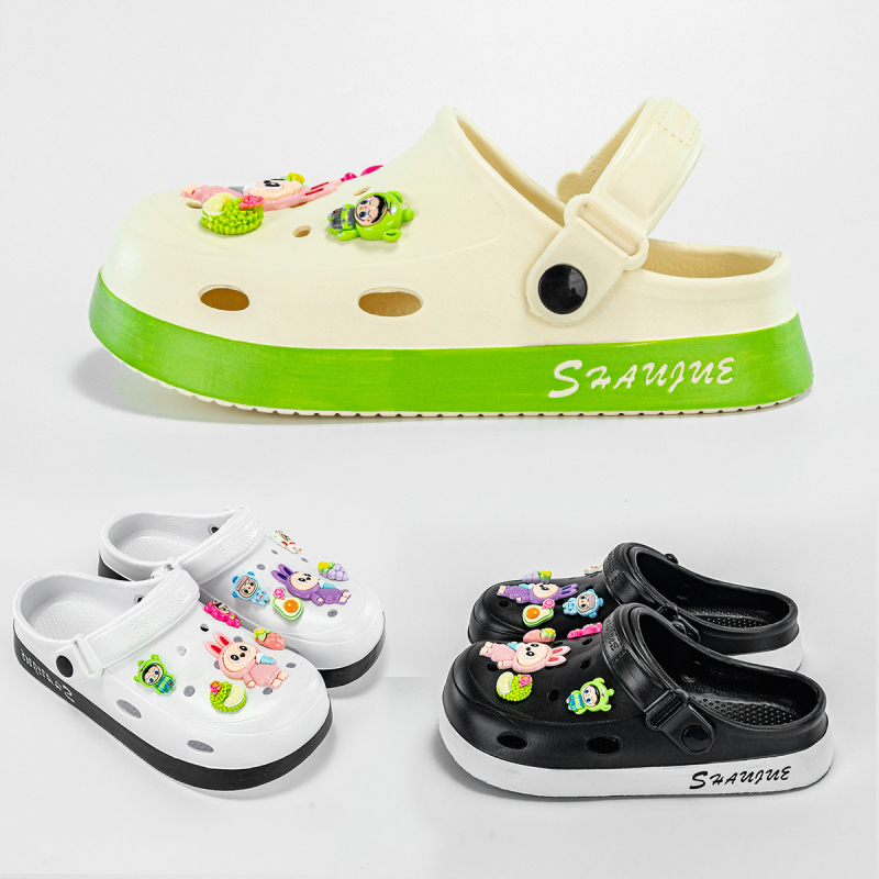 Új Fruit Rab szövet, mindenféle színű, dupla színű, férfi és női lyukcipők, külső viselet, lapos, csúszásgátló papucsok, divatos szandálok