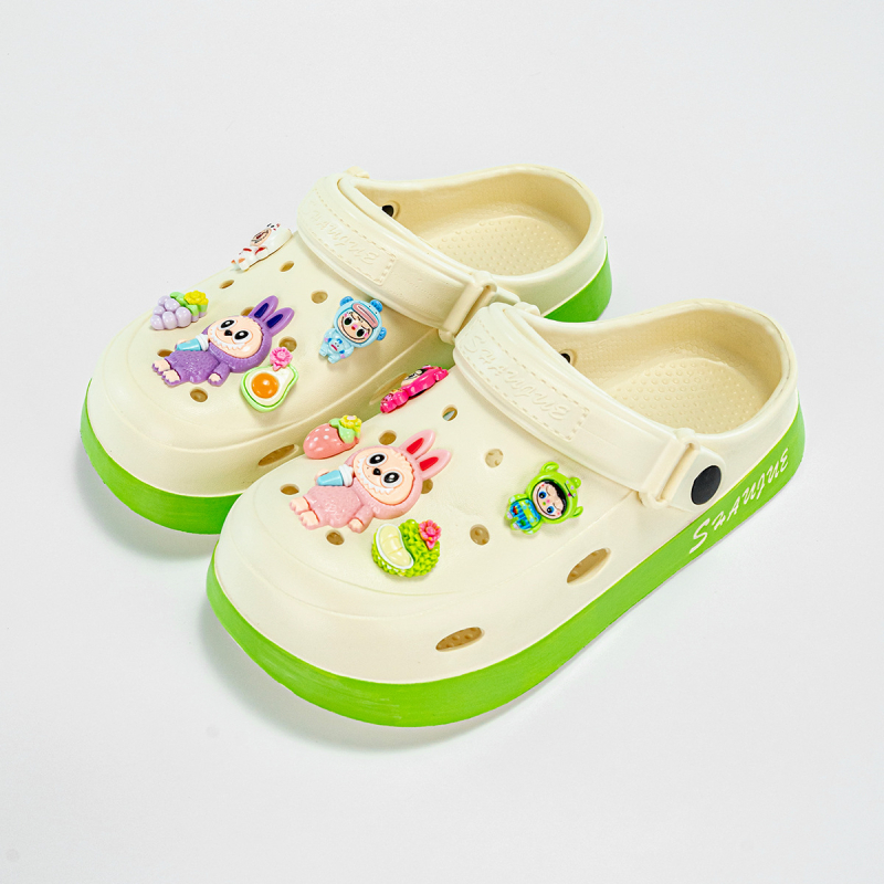 Új Fruit Rab szövet, mindenféle színű, dupla színű, férfi és női lyukcipők, külső viselet, lapos, csúszásgátló papucsok, divatos szandálok