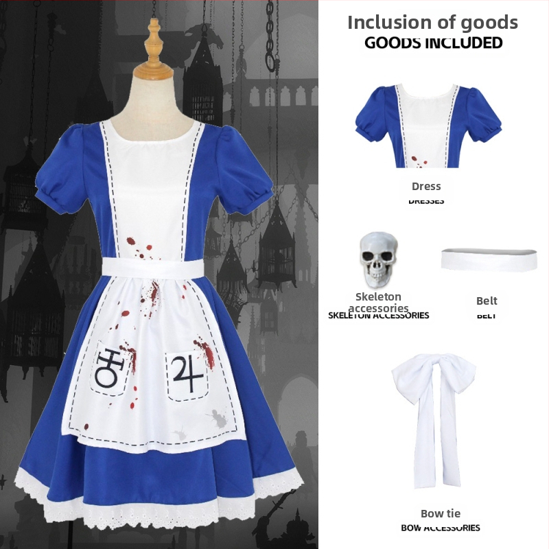 Alice Crazy Return cos öltöny Alice Alice szobalányöltöny cosplay színpadi jelmez
