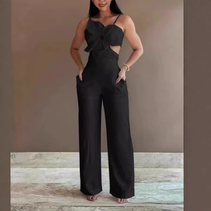 Salopetă de damă cu imprimeu floral, stil Amazon, comerț exterior transfrontalier, modă, agrement, curea de condoleanțe, petrecere, multi-ocazie, pantaloni