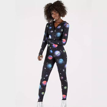 Határokon átnyúló európai és amerikai népszerű női ruházat Amazon új divatos női kapucnis, nyomtatott derékkal ellátott, karcsúsító megjelenésű overál Slim Fit