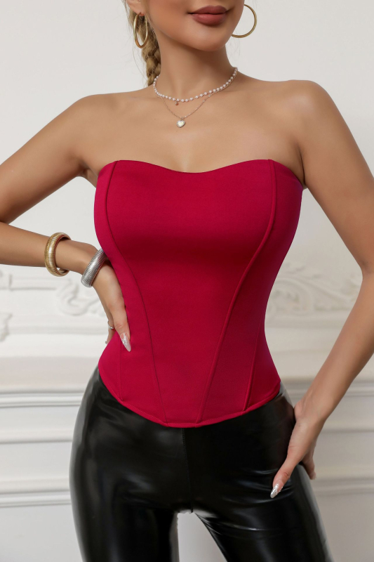 Halszálka alakú, beépített melltartóbetétekkel, szexi, karcsúsító, magas derekú, európai és amerikai stílusú divatos melltartó, cső alakú felsőrész nőknek