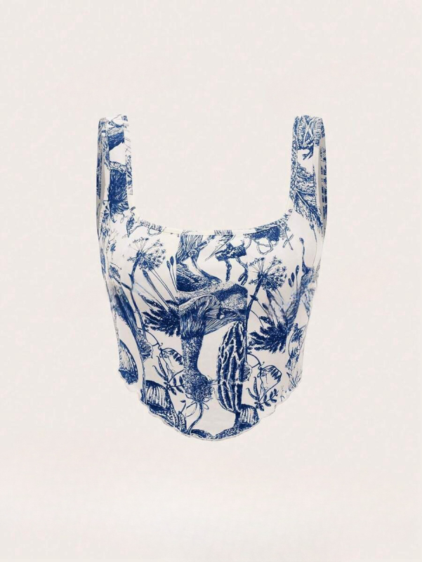 Vestă de vară pentru femei europene și americane, slim fit, neregulată, cu imprimeu transfrontalier, pentru comerț exterior, export, vestă mică, Sling