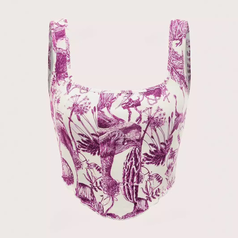 Vestă de vară pentru femei europene și americane, slim fit, neregulată, cu imprimeu transfrontalier, pentru comerț exterior, export, vestă mică, Sling