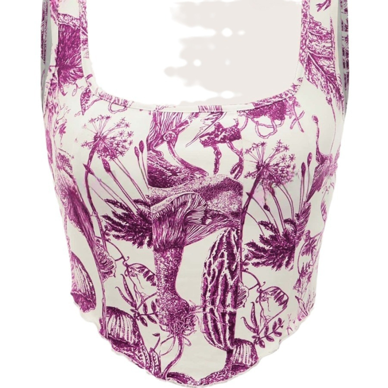 Vestă de vară pentru femei europene și americane, slim fit, neregulată, cu imprimeu transfrontalier, pentru comerț exterior, export, vestă mică, Sling