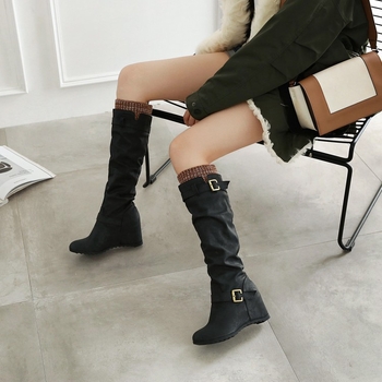 2019 őszi és téli új európai és amerikai stílusú divatos, mindenhez illő, alkalmi, kopásálló, csúszásmentes, elegáns, belső hosszú csizma nőknek