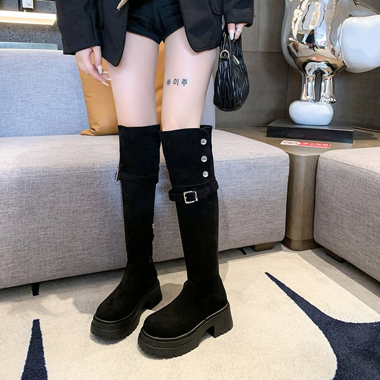 Kahekordselt kantavad kaunid kokkupandavad rüütlisaapad, pikad saapad, lahedad üle põlve ulatuvad saapad, kõrge kontsaga saapad, naiste 8 cm paksuse tallaga 2024. aasta uus stiil