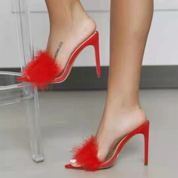 Határokon átnyúló külkereskedelem Európai és amerikai hegyes sarkú divatos papucsok Női független állomás Magas sarkú Mao Mao szandálok és papucsok kívánság Amazon