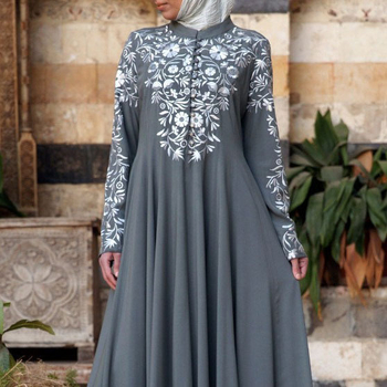 Új, határokon átnyúló, európai és amerikai amazon etnikai stílusú, hosszú ujjú, nyomtatott, nyakkivágású női ruha