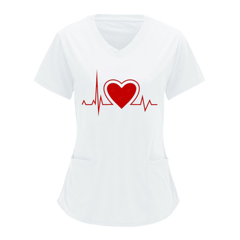 6004# Amazon határokon átnyúló 2023 nyári európai és amerikai női szabadidős V-nyakú, szívveréses, szerelmes mintás, rövid ujjú, gondozóruha