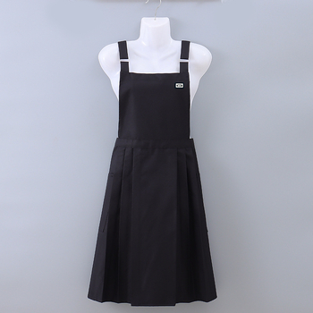 Αδιάβροχη και ανθεκτική στο λάδι ποδιά Guofeng, γυναικεία πλισέ φούστα υψηλής ποιότητας, με ζώνη κουζίνας, με εκτύπωση λογότυπου, χονδρικής