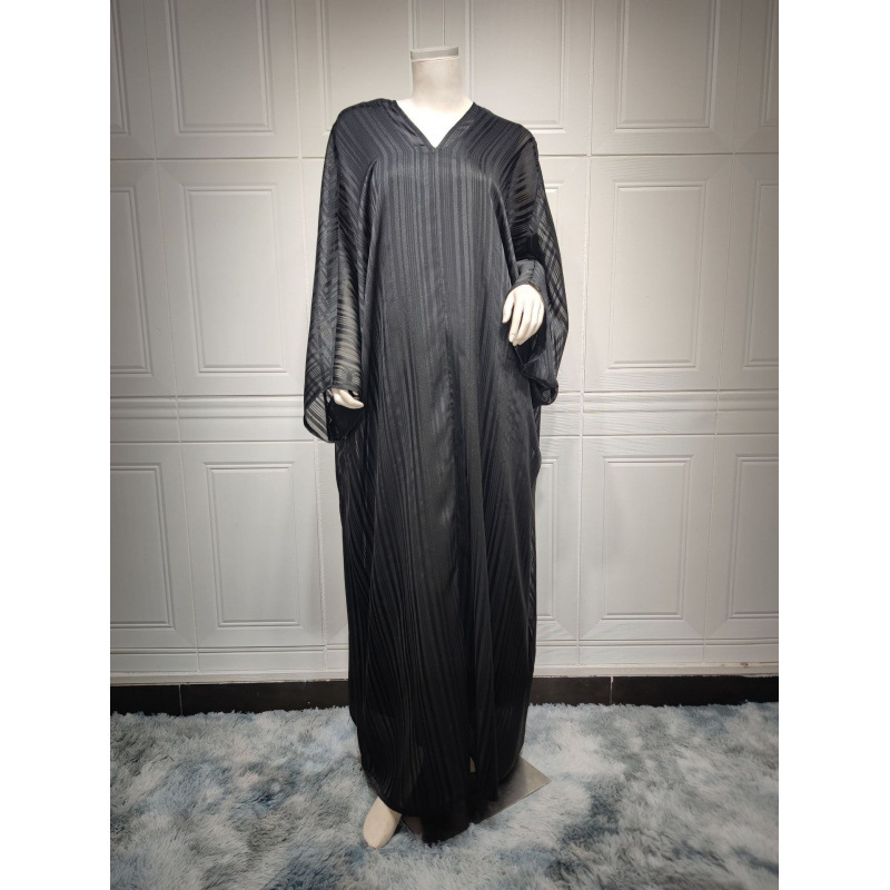 Modes muszlim abaya divatos ruha fekete köntös fényes jacquard szövet köntös kétrészes szett