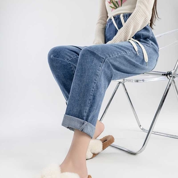 Τζιν παντελόνι χαρέμι σε πέντε χρώματα - 3 για έγκυες γυναίκες με κορδόνι, χαλαρό και ελαστικό, για εξωτερική χρήση.